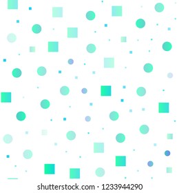 Light Green vector seamless cover with circles, cubes. Decorative design in abstract style with circles, rectangles. Template for business cards, websites.