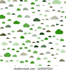 Light Green vector seamless cover with clouds. Modern illustration with colorful gradient clouds. Pattern for design of window blinds, curtains.