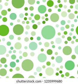 Light Green vector seamless cover with spots. Blurred bubbles on abstract background with colorful gradient. Pattern can be used for ads, leaflets.