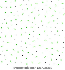 Light Green vector seamless cover with spots, lines. Decorative design in abstract style with triangle structure. Design for textile, fabric, wallpapers.