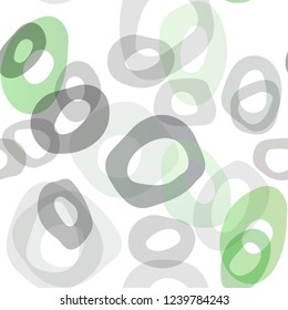 Light Green vector seamless cover with circles. Blurred bubbles on abstract backdrop with colorful gradient. Pattern for trendy fabric, wallpapers.