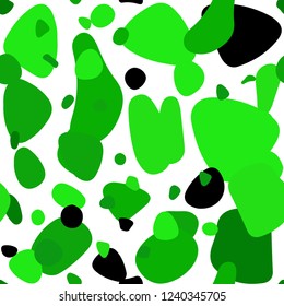 Light Green vector seamless cover with spots. Modern abstract illustration with colorful water drops. Template for business cards, websites.