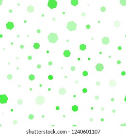 Light Green vector seamless cover with set of hexagons. Design in abstract style with hexagons. Beautiful design for your business advert.
