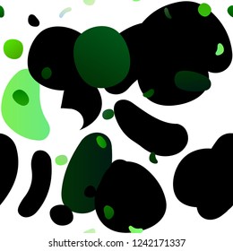 Light Green vector seamless cover with circles. Glitter abstract illustration with blurred drops of rain. Pattern for design of fabric, wallpapers.