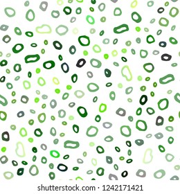 Light Green vector seamless cover with circles. Glitter abstract illustration with blurred drops of rain. Pattern for trendy fabric, wallpapers.