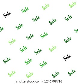 Light Green vector seamless cover with symbols of sales. Abstract illustration with colorful gradient symbols of sales. Design for business ads, commercials.