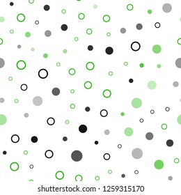 Light Green vector seamless cover with spots. Blurred decorative design in abstract style with bubbles. Pattern for trendy fabric, wallpapers.