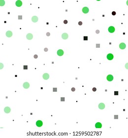 Light Green vector seamless cover with circles, cubes. Abstract illustration with colorful circles, rectangles. Trendy design for wallpaper, fabric makers.