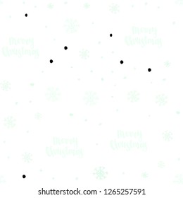 Light Green vector seamless cover with beautiful snowflakes. Colorful decorative design in xmas style with snow. Pattern for design of window blinds, curtains.