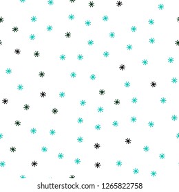 Light Green vector seamless cover with beautiful snowflakes. Colorful snowflakes with gradient on abstract background. Texture for window blinds, curtains.