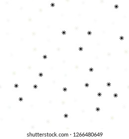Light Green vector seamless cover with beautiful snowflakes. Shining colorful illustration with snow in christmas style. Pattern for trendy fabric, wallpapers.