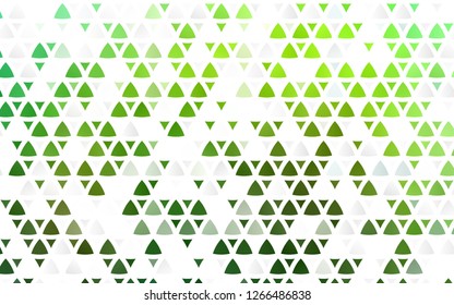 Light Green vector seamless cover in polygonal style. Triangles on abstract background with colorful gradient. Template for business cards, websites.
