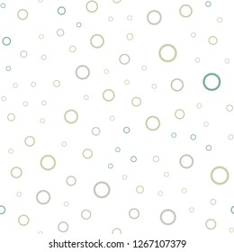 Light Green vector seamless cover with spots. Blurred decorative design in abstract style with bubbles. New design for ad, poster, banner of your website.