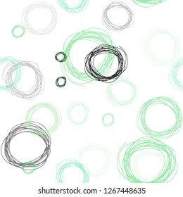 Light Green vector seamless cover with spots. Glitter abstract illustration with blurred drops of rain. Pattern for design of fabric, wallpapers.