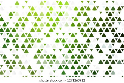 Light Green vector seamless cover in polygonal style. Triangles on abstract background with colorful gradient. Trendy design for wallpaper, fabric makers.