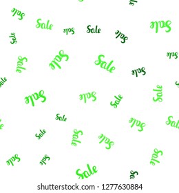 Light Green vector seamless cover with symbols of sales. Abstract illustration with colorful gradient symbols of sales. Pattern for ads, posters, banners of sales.