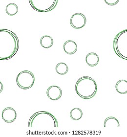 Light Green vector seamless cover with spots. Blurred bubbles on abstract background with colorful gradient. Texture for window blinds, curtains.