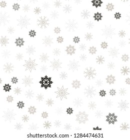 Light Green vector seamless cover with beautiful snowflakes. Glitter abstract illustration with crystals of ice. Trendy design for wallpaper, fabric makers.