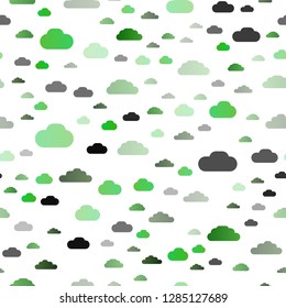 Light Green vector seamless cover with clouds. Modern illustration with colorful gradient clouds. Trendy design for wallpaper, fabric makers.