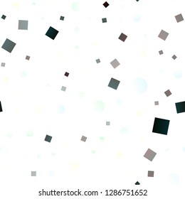 Light Green vector seamless cover in polygonal style with circles. Illustration with colorful circles, triangles, rectangles. Pattern for trendy fabric, wallpapers.