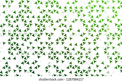 Light Green vector seamless cover in polygonal style. Triangles on abstract background with colorful gradient. Template for business cards, websites.