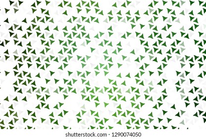 Light Green vector seamless cover in polygonal style. Illustration with set of colorful triangles. Pattern for trendy fabric, wallpapers.