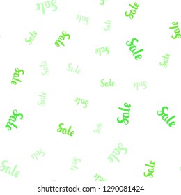 Light Green vector seamless cover with symbols of sales. Illustration with signs of sales on abstract template. Backdrop for ads, leaflets of Black Friday.