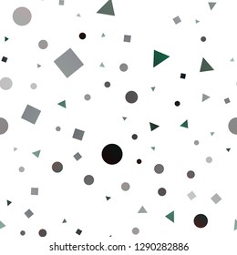 Light Green vector seamless cover in polygonal style with circles. Illustration with colorful circles, triangles, rectangles. Pattern for trendy fabric, wallpapers.