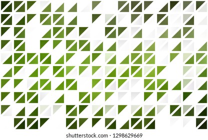 Light Green vector seamless cover in polygonal style. Decorative design in abstract style with triangles. Template for business cards, websites.