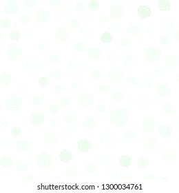 Light Green vector seamless cover with beautiful snowflakes. Snow on blurred abstract background with gradient. Pattern for trendy fabric, wallpapers.