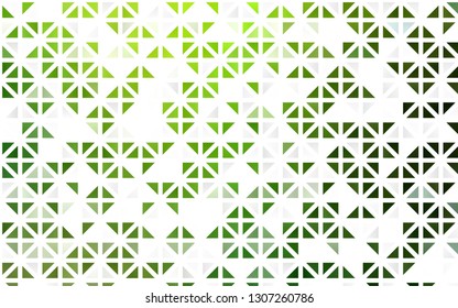 Light Green vector seamless cover in polygonal style. Glitter abstract illustration with triangular shapes. Template for business cards, websites.