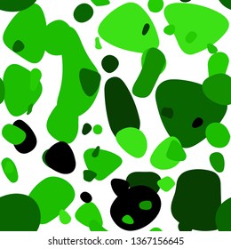 Light Green vector seamless cover with spots. Illustration with set of shining colorful abstract circles. Pattern for trendy fabric, wallpapers.