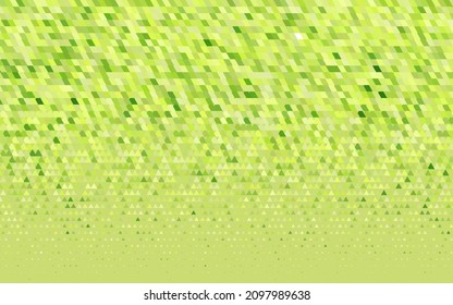 Cubierta transparente vectorial verde claro de estilo poligonal. Triángulos sobre fondo abstracto con gradiente colorido. Patrón de tela de moda, papel pintado.