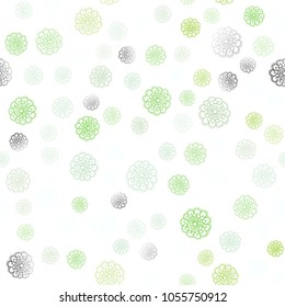 Light Green vector seamless doodle bright background. Flowers on blurred abstract background with gradient. Pattern for colorful books and pages for kids.