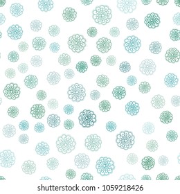 Light Green vector seamless doodle blurred pattern. Colorful illustration in doodle style with flowers. The best blurred design for your business.