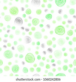 Light Green vector seamless doodle blurred pattern. Modern geometrical abstract illustration with flowers. Doodle design can be used for your web site.