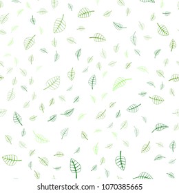 Light Green vector seamless  doodle blurred texture. Creative illustration in blurred style with leaves. Elegant pattern for a brand book.