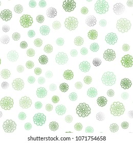 Light Green vector seamless doodle bright pattern. Doodle illustration of flowers in Origami style with gradient. Elegant pattern for a brand book.