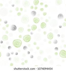 Light Green vector seamless doodle bright layout. Colorful illustration in doodle style with flowers. Hand painted design for web, wrapping, wallpaper.