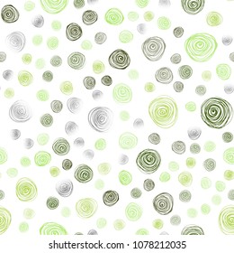 Light Green vector seamless doodle blurred background. A vague abstract illustration with flowers in doodles style. Template for backgrounds of cell phones.