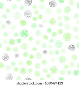 Light Green vector seamless doodle blurred background. Brand-new colored illustration in blurry style with flowers. Pattern for heads of websites and designs.