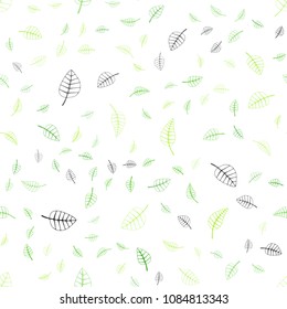 Light Green vector seamless  doodle blurred template. Creative illustration in blurred style with leaves. The best blurred design for your business.