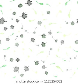 Light Green vector seamless doodle texture. A vague abstract illustration with leaves in doodles style. Doodle design for your web site.