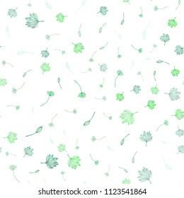 Light Green vector seamless doodle cover. Glitter abstract illustration with doodles and leaves. New template for your business design.