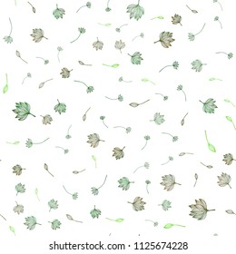 Light Green vector seamless doodle pattern. Creative illustration in blurred style with leaves. Brand new style for your business design.