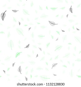 Light Green vector seamless  doodle bright template. Shining colored illustration with leaves in doodle style. Hand painted design for web, wrapping, wallpaper.