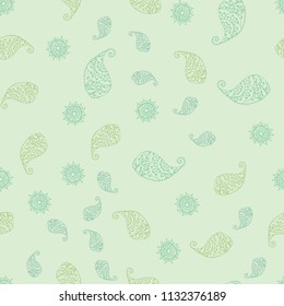 Light Green vector seamless doodle pattern with leaves and flowers. Modern abstract illustration with leaves and flowers. Completely new template for your brand book.