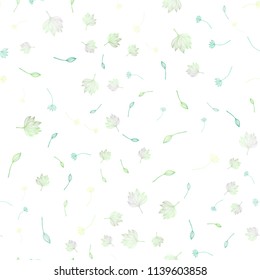 Light Green vector seamless doodle template. Colorful abstract illustration with leaves in doodle style. New template for your business design.