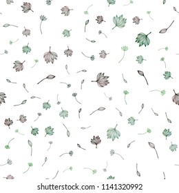 Light Green vector seamless doodle pattern. An elegant bright illustration with leaves in Natural style. Pattern for heads of websites and designs.
