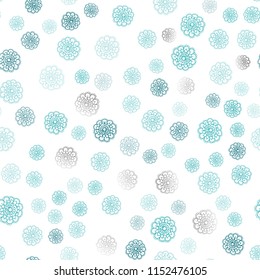 Light Green vector seamless doodle bright template. An elegant bright illustration with flowers in Natural style. Pattern for colorful books and pages for kids.